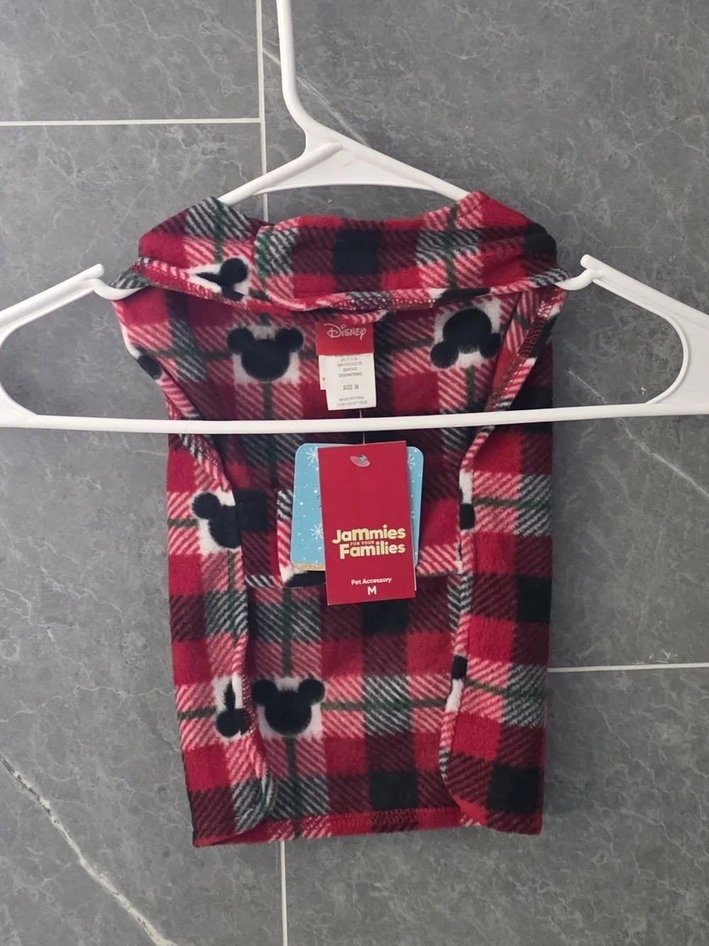 NWT Disney's Mickey Mouse Pet Plaid Bodysuit by Jammies For Your Families Medium